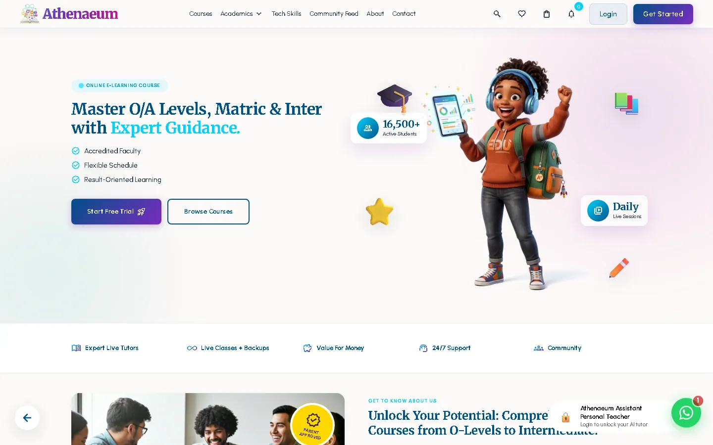 Athenaeum Academy — the homepage